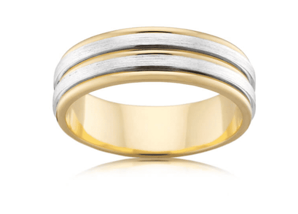 Allie Two Tone Mens Wedding Ring - Artelia Jewellery