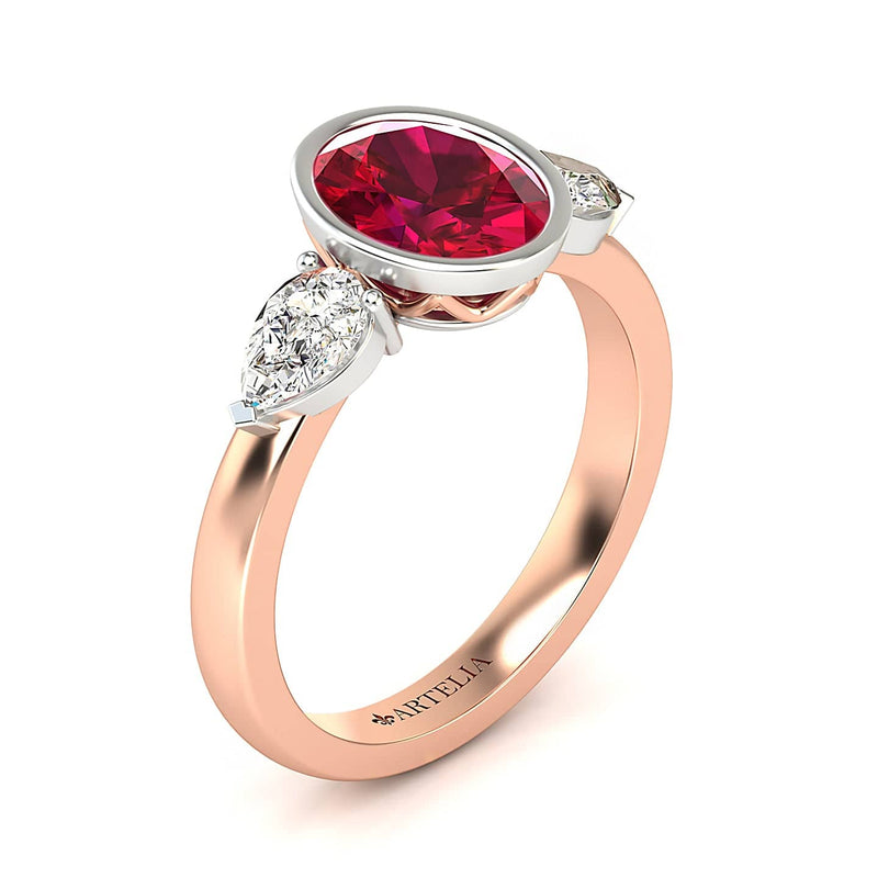 Silvine Ruby and Diamond Ring