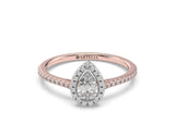 Two Tone Pear Diamond Halo Engagement Ring (ARTHR073) - Artelia Jewellery