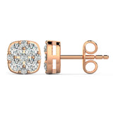 Cushion Diamond Cluster Earrings - Artelia Jewellery