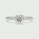 Round Diamond Moderne Ring with a Chandelier Basket™