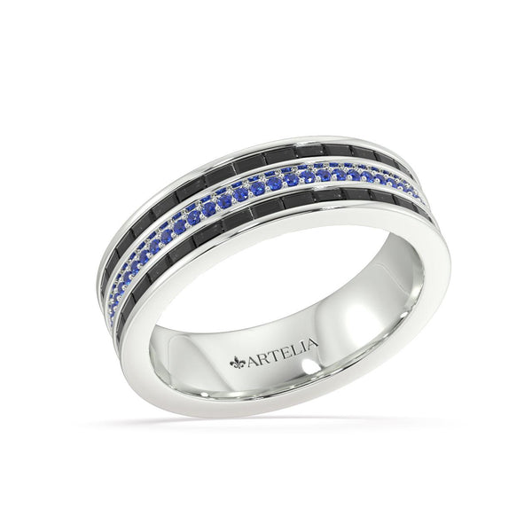 Night Fall Sapphire Diamond Ring - Artelia Jewellery