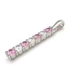 Pink & White Diamond Bar Pendant