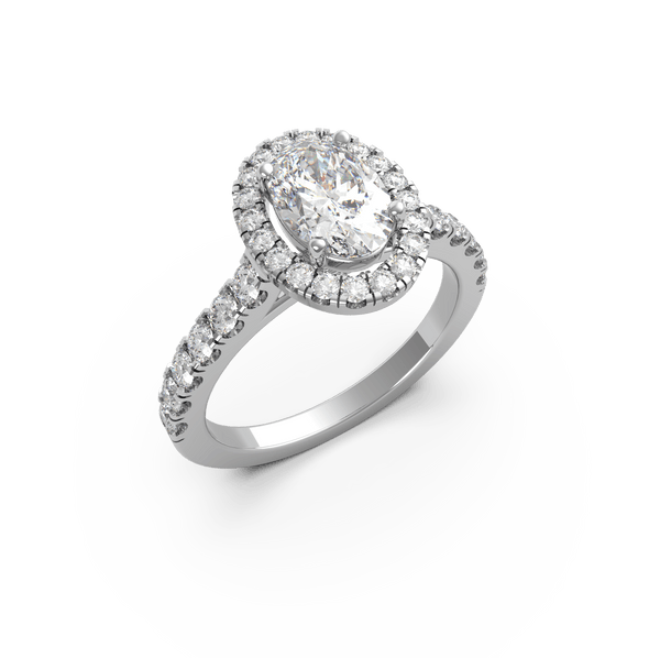 Oval Diamond Halo Engagement Ring (ARTHR03)