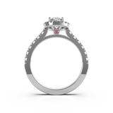Rose Oval Diamond Halo Engagement Ring