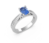 Teal Sapphire Solitaire Engagement Ring (ARTCR044)