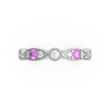Pink sapphire and Diamond Wedding Ring (ARTLDWR118)