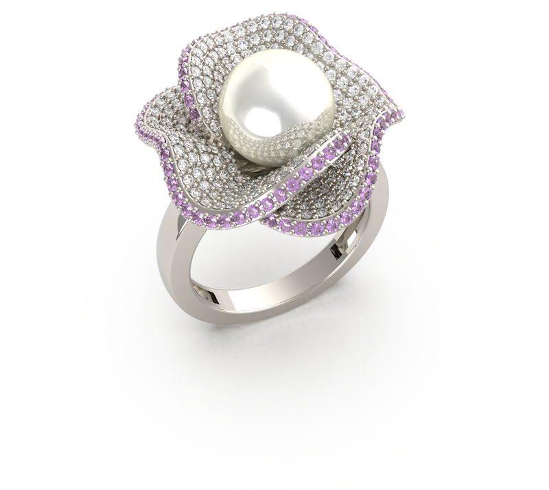 Fleur South Sea Pearl & Diamond Ring